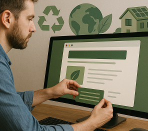 Conceptrice UX travaillant sur un design éco-responsable