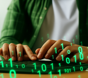 Femme consultant une interface web optimisée