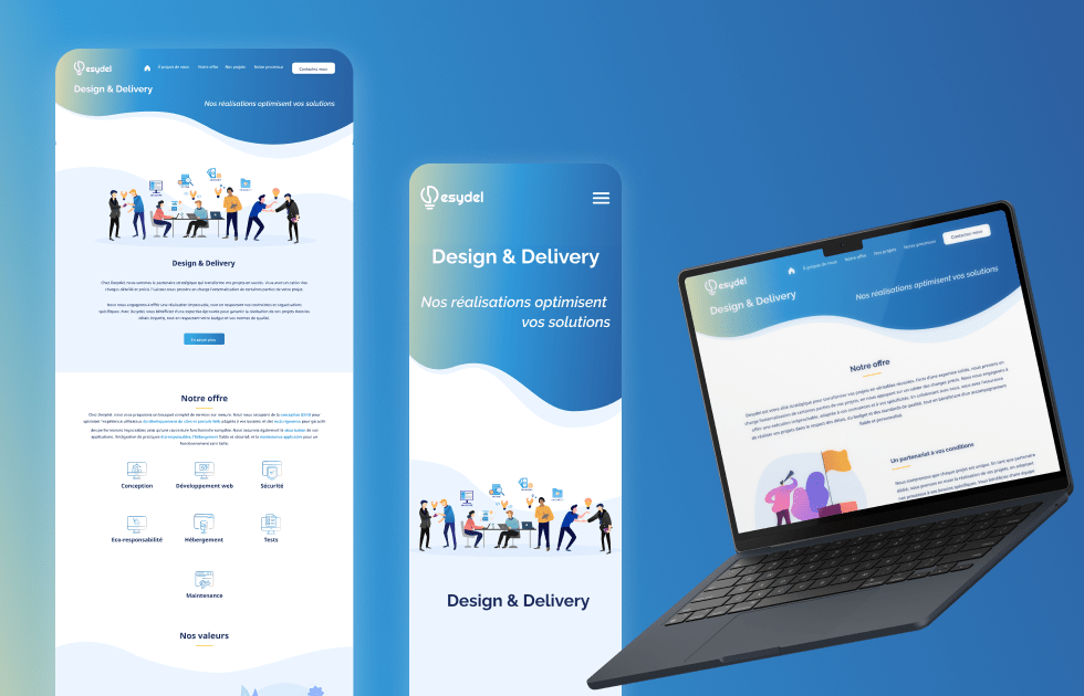 Maquettes finales Desydel - Interface moderne et responsive