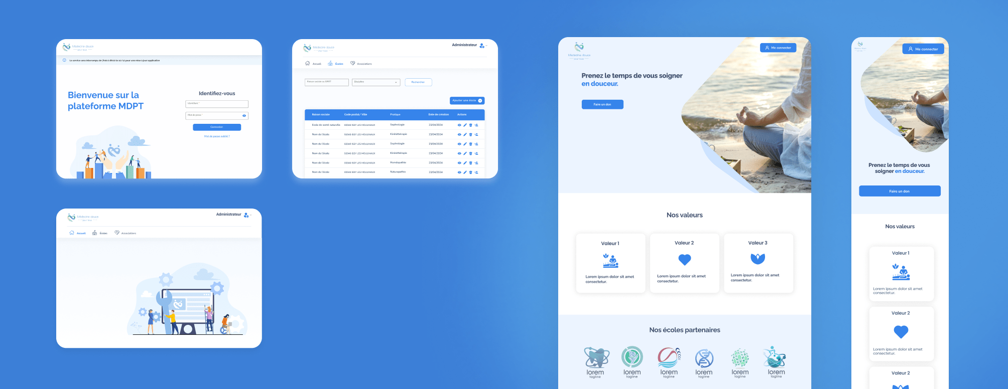 Maquettes MDPT - Interface finale de l'application