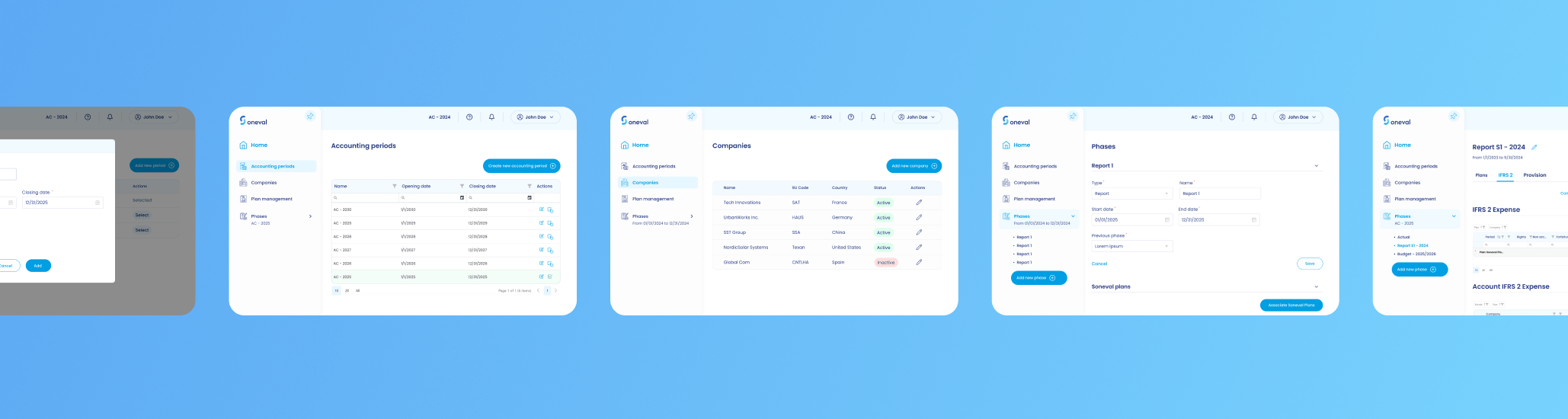 Maquettes Soneval - Interface finale de l'application financière